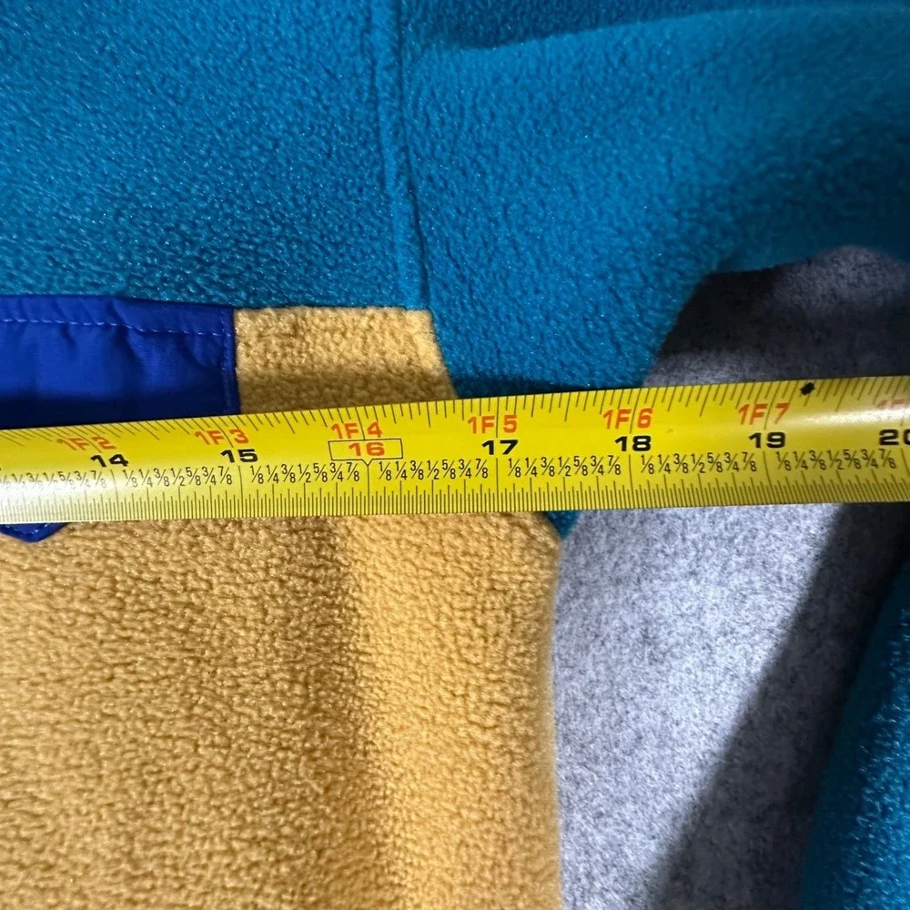 Patagonia Synchilla Snap-T Fleece Size Large Blue Teal Yellow Kids Pullover B4